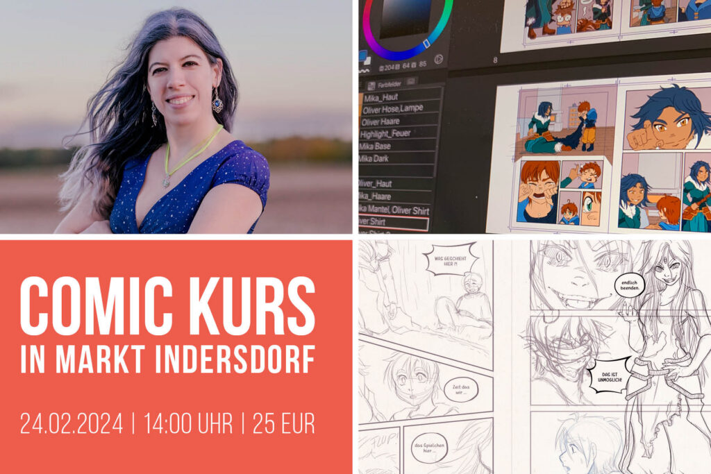 Es werden Ausschnitte gezeigt wie Comics illustriert werden.