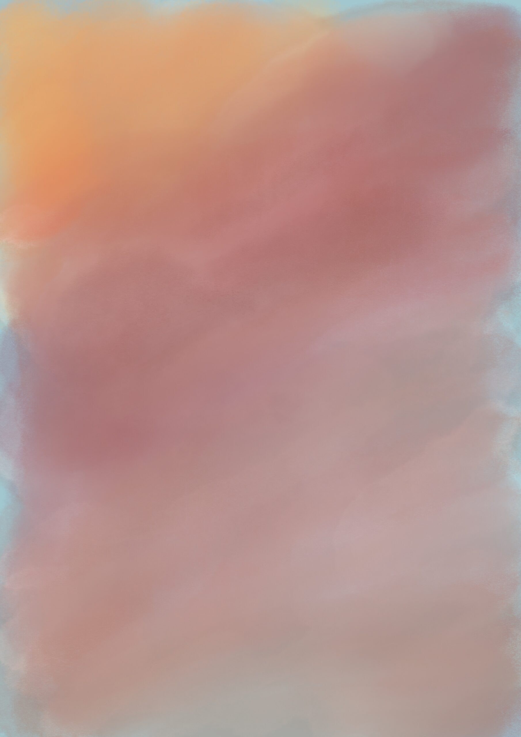 Ein wolkenverhangener Himmel in Pastelltönen.